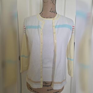 Y2K Liz Claiborne 2 Piece Twin Set M Medium Knit Cardigan Shell Top